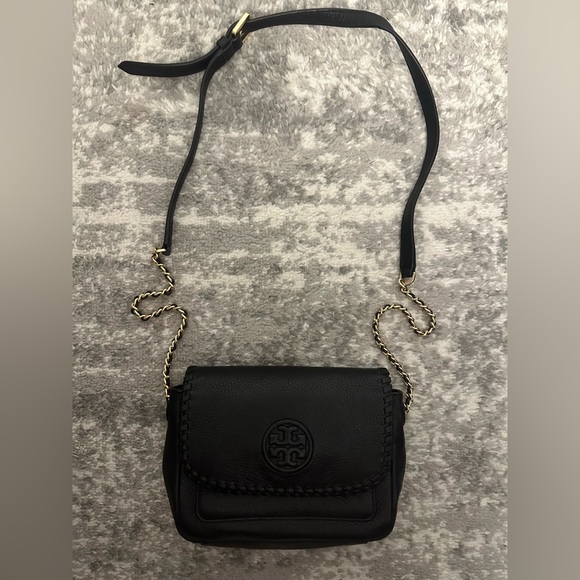 Tory Burch Bags Tory Burch Black And Gold Crossbody Bag Poshmark